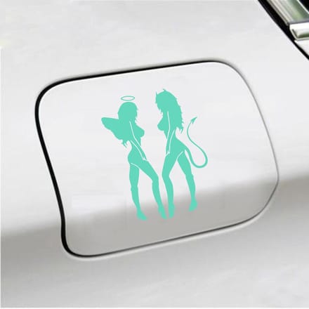 Bumpersticker - Engeltjes - 14 X 10 - Mint