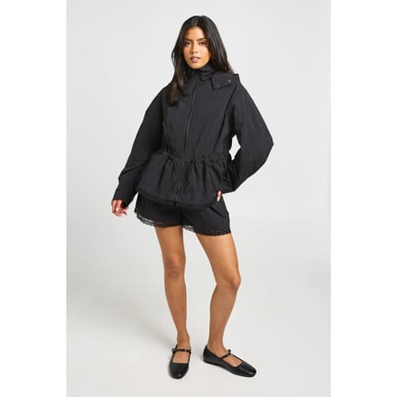 boohoo Dames Shorts Met Kanten Zoom | Zwart | Maat: 40