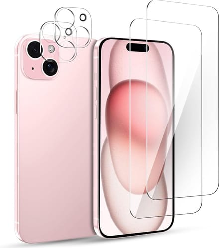 iPhone 15 Plus Screen Protector en Camera lens protector/ Tempered glass Screen protector voor iPhone 15 Plus - Beschermglas - Glasplaatje - 2+2 stuks