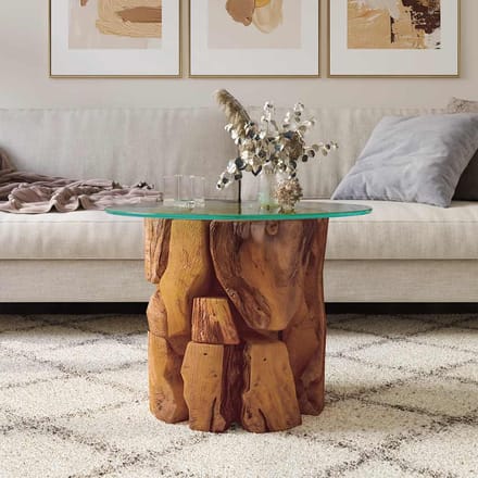 vidaXL - Salontafel - 60 - cm - massief - teak - drijfhout
