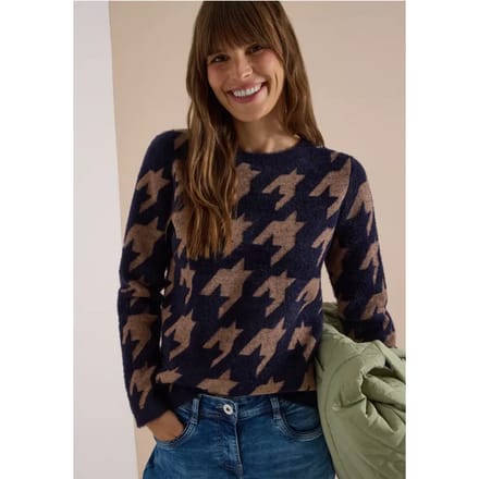 Trui met lange mouwen en houndstooth-patroon