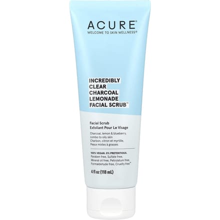 ACURE, Incredibly Clear, gommage visage au charbon et à la limonade, 113 ml (118ml) white