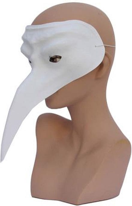 Faram Party - Venetiaans snavelmasker - plastic - wit - zelf beschilderen