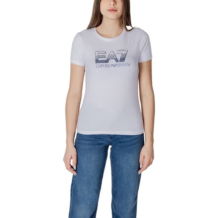 EA7 Emporio Armani Witte Katoenen T-shirt