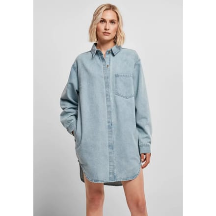 Urban Classics - Oversized Denim Shirt Korte jurk - S - Blauw