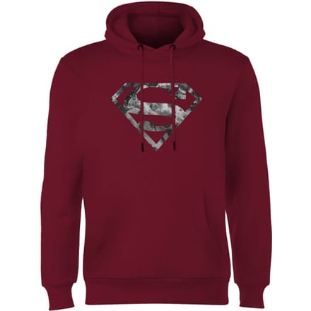 Marble Superman Logo Hoodie - Burgundy - S