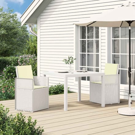 vidaXL - Tuinstoelen - 2 - st - Wit - en - crèmekleurig - PP