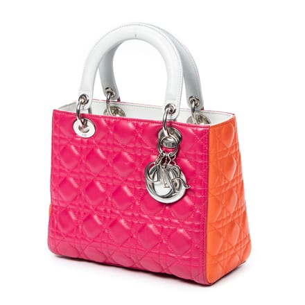 Medium Tricolor Lady Dior  Schoudertas