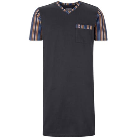 Jan Vanderstorm herren Nachthemd - 68/70 - donkerblauw - Plus Size