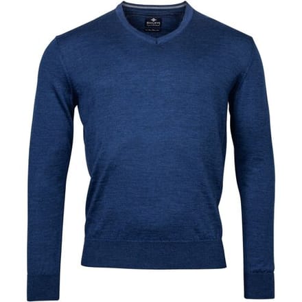 Baileys Trui Uni Merino V-Neck Single Knit Deep Denim Blue / male