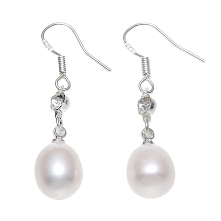 Fako Bijoux® - Parel Oorbellen - Parel Glas - Hanger - Wit