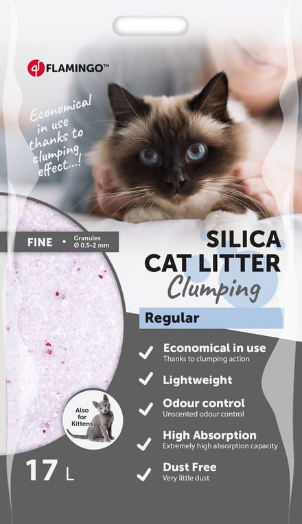 Flamingo - Kattenbakvulling Silica Fijn - 15 liter