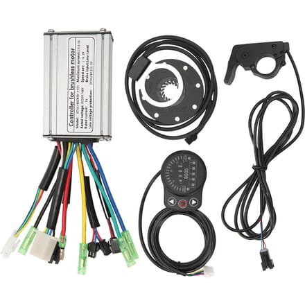 Kit de Conversion Vélo Électrique 36V 48V 250W Moteur Contrôleur Accélérateur au Pouce Capteur d'Assistance au Pédalage PAS Compteur d'Affichage white