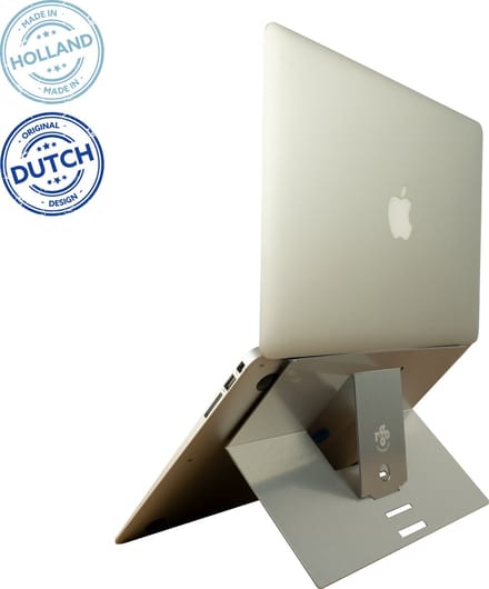 R-Go Riser Attachable - Laptopstandaard - Zelfklevend- Ergonomisch - Verstelbaar - Aluminium - Zilver