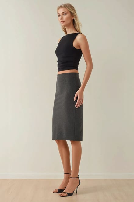 Hoge Taille Bodycon Midi Rok