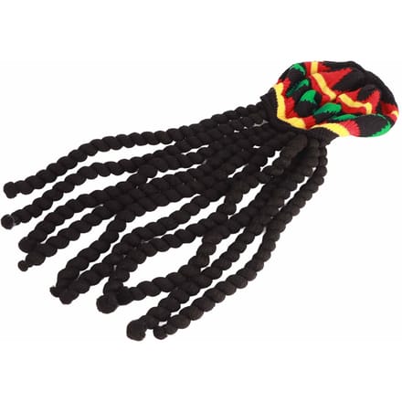 Dreadlocks Pruik Muts Ademende Gebreide Baret Muts met Lange Zwarte Dreadlocks Pruik voor Zomer Winter black