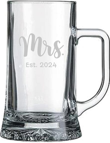 Gegraveerde bierpul 50cl Mrs. Est. 2024