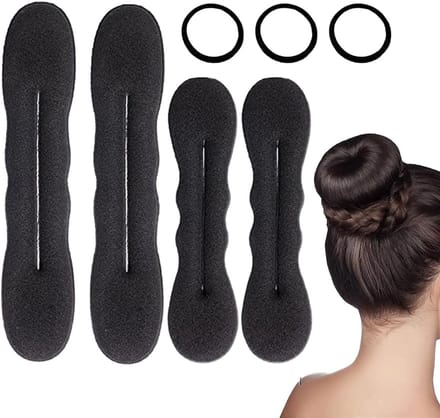 Haarknopen Set - Haar Donut Tools - Snel Kapsels Maken - Flexibel Buigbaar Materiaal - 3 Groot 3 Klein
