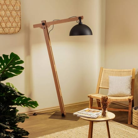 Envostar Stort vloerlamp met houten frame