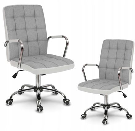 Bureaustoel stof Benton grijs-wit
