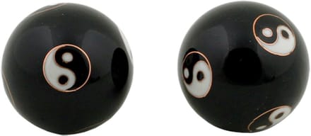 Meridiaankogels Yin Yang zwart - 4 cm (2 stuks) - S