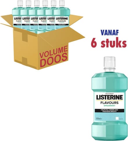 Listerine Mondspoeling Flavours Spearmint (6 x 500ml)