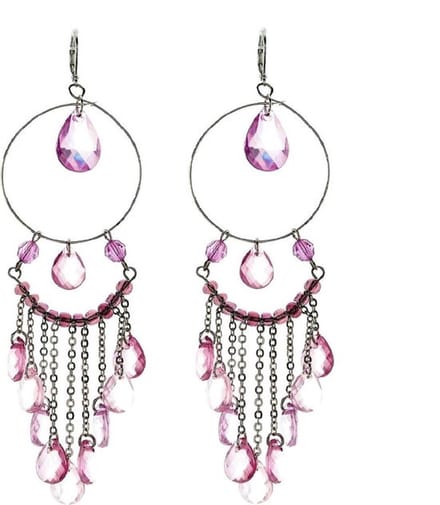 Behave - Statement oorbellen roze kralen - Romantisch boho detail