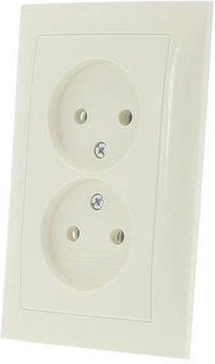 Berker S1 Inbouw Stopcontact - 2-voudig - Crème