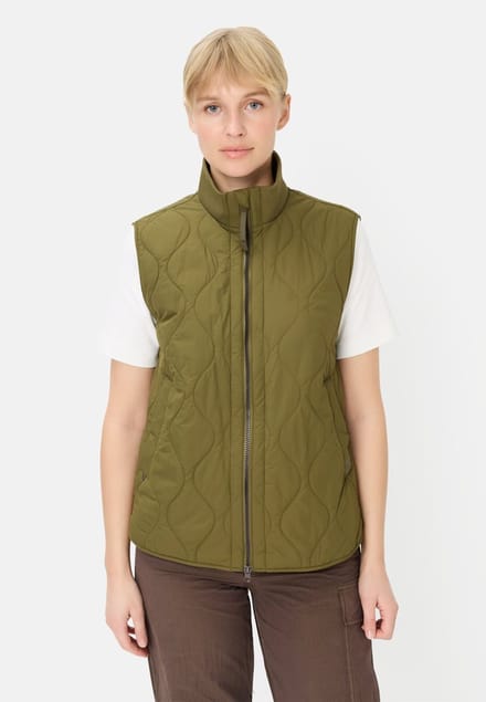 camel active Weste met opstaande kraag - Maat womenswear-44 - Olijf