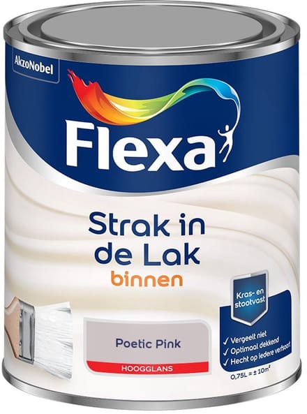 Flexa - Strak In De Lak Binnenlak Hoogglans - Poetic Pink - Mengverf - 750 Ml