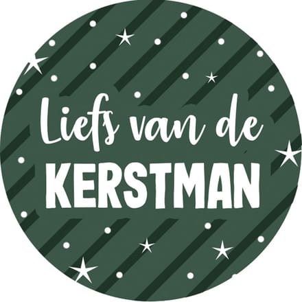 Kerst sticker Liefs van de Kerstman - cadeausticker kerst - sluitsticker kerstcadeau - sticker inpakken kerst - 20 stuks