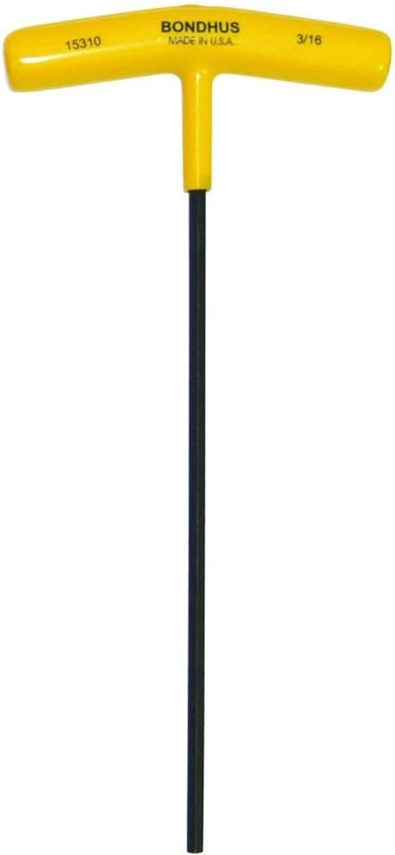 Inbussleutel T-greep 3/16 inch - 23 cm Lange As - Met Ergonomisch Handvat