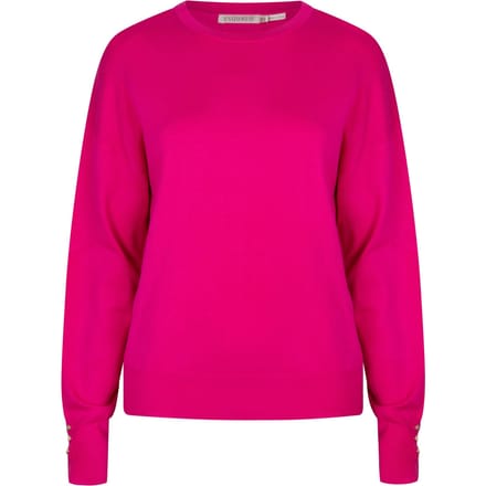EsQualo Sweater Basic Button Slve Cuff Fuchsia Taglia: XS | Maglioni a maglia Outlet | Donna | Rosa