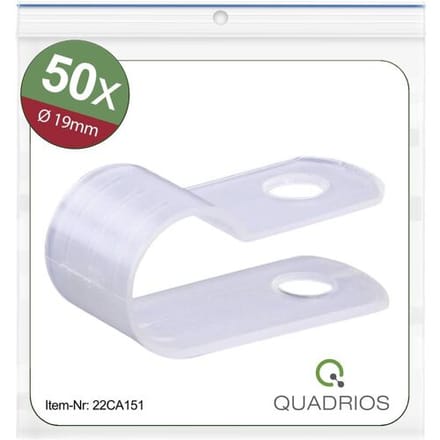 Quadrios 22CA151 Bevestigingsklem Schroefbaar 22CA151 Bundel-Ø (bereik) 19 mm (max) Naturel 1 set(s)