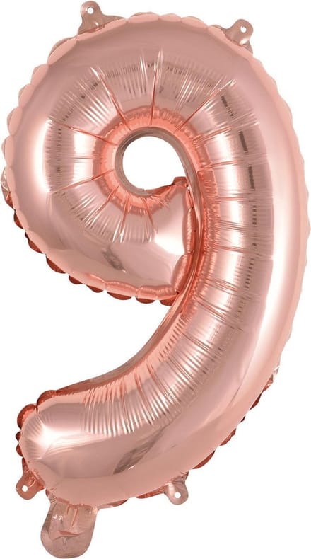 Amscan Folieballon Cijfer '9' 35 Cm Roségoud