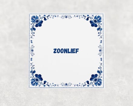 Spreuk tegel 15x15 cm Zoonlief