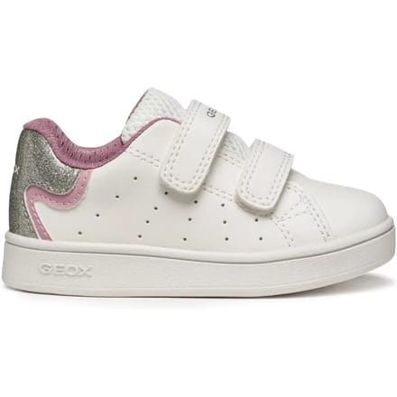 GEOX ECLYPER PEUTER Sneakers - WIT/ROZE - Maat 25