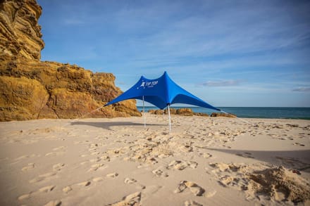 Tiptopshade Strandparasol Multifunctioneel Lichtgewicht - Blauw/ Wit - 5 Persoons