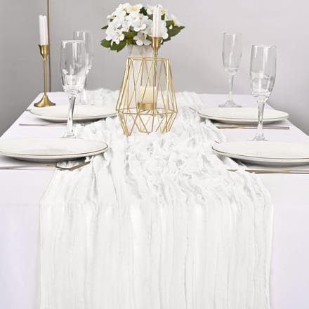 Kaasdoek Tafelloper - 6 stuks - Wit - 90 x 300 cm