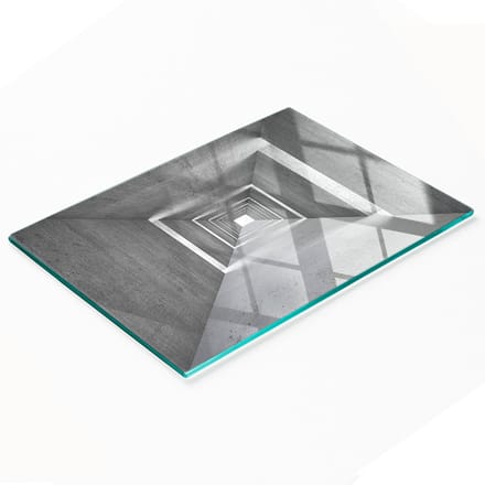 Serveerplank van gehard glas met betonmotief, 80x52 cm