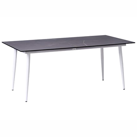 TOLENTINO - Tuintafel - Wit/Donkergrijs - HPL/Aluminium