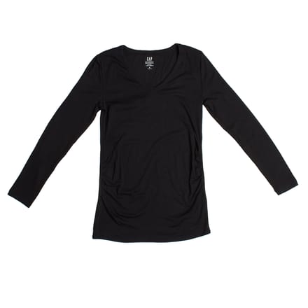 Modern positie T-shirt met V-hals en lange mouwen 719653 dames