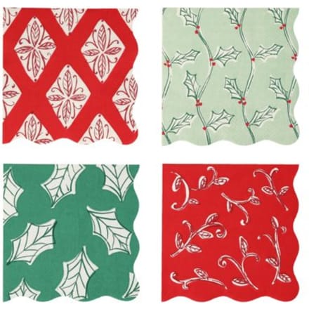 Meri meri kerst - servetten small block print