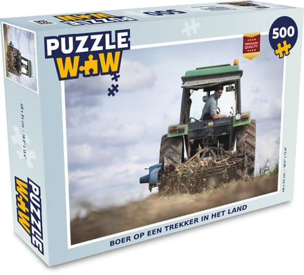 Puzzel Trekker - Boer - Wolken - Legpuzzel - Puzzel 500 stukjes