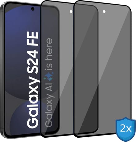 2x Geschikt voor Samsung Galaxy S24 FE - Privacy Screenprotector - Beschermglas - Privé GuardCover