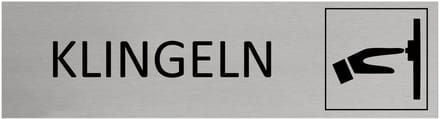 CombiCraft Aluminium Deurbordje "Klingeln " 165x45mm met tape