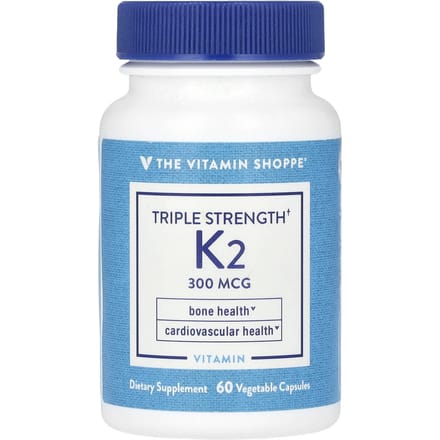 The Vitamin Shoppe, Vitamine K2, 3x sterkte, 300mcg, 60 plantaardige capsules