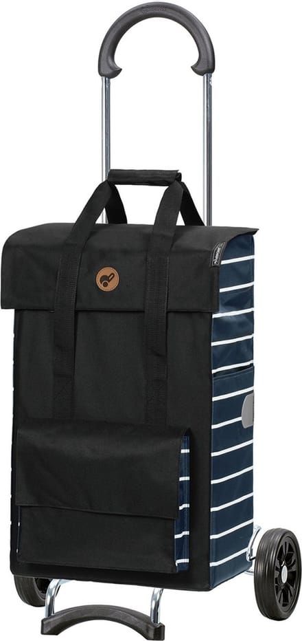 Andersen SHOPPER MANUFAKTUR Boodschappentrolley Scala Shopper Jella Blue Zwart 101cm