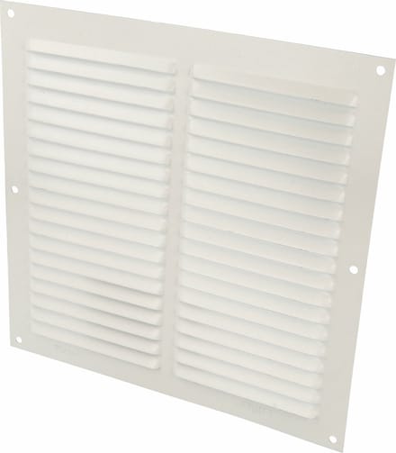 AMIG Ventilatierooster/muurrooster - 200 x 200mm - aluminium - wit - schoepenrooster