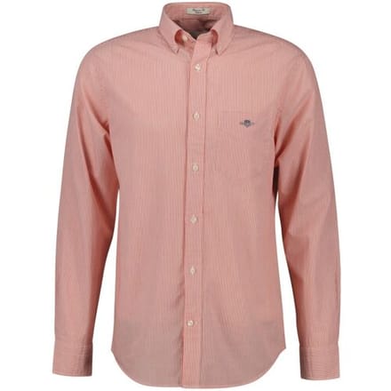 Gant Overhemd Poplin Banker Stripe Button Down Deep Orange / male